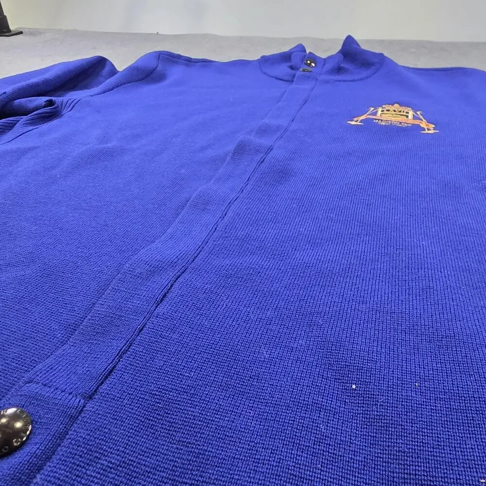 Polo Ralph Lauren Sweater Mens Medium? Blue Full Zip Mock Neck Mercer Club Crest